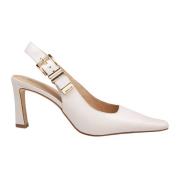 Michael Kors Pumps med slingback i cremefärgat läder Beige, Dam