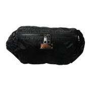 Dolce & Gabbana Logo Plaque Nylon Fanny Pack Black, Herr