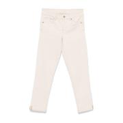 Liu Jo Beige Skinny Jeans med Logo Patch Beige, Dam