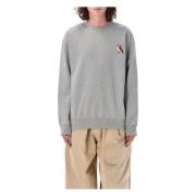 JW Anderson Grå Melange Puffin Broderi Sweatshirt Gray, Herr