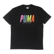 Puma Svart Grafisk Tee Kortärmad Skjorta Black, Herr