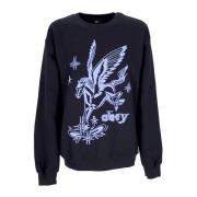 Obey Vintage Crewneck Sweatshirt Pegasus Old School Black, Herr