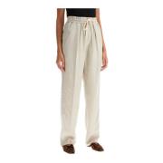 Isabel Marant Étoile Flowy Lyocell Gabardine Byxor Beige, Dam