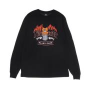 Thrasher Svart långärmad rund hals T-shirt Black, Herr