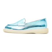 Cesare Gaspari Platta sulor loafers - Metallic Blå Blue, Dam