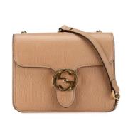 Gucci Vintage Pre-owned Laeder axelremsvskor Beige, Dam