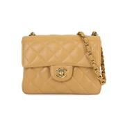 Chanel Vintage Pre-owned Laeder chanel-vskor Beige, Dam