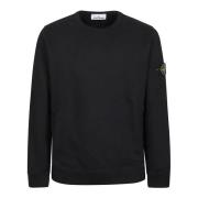 Stone Island Avslappnad Bomullsweatshirt för Män Black, Herr