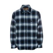 Nudie Jeans Vadderad Shadow Check Overshirt Blue, Herr