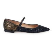 Prosperine Glitter Spetsig Platt Skor Multicolor, Dam