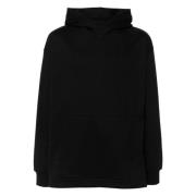 Y-3 Svart Loose Hoodie med Jersey Textur Black, Herr