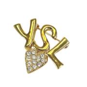 Yves Saint Laurent Vintage Pre-owned Guld broscher Yellow, Dam