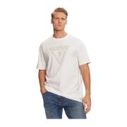 Guess Triangel Logo Bomull T-shirt White, Herr