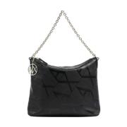 Armani Exchange Svart Shopper Väska med Dragkedja Stängning Black, Dam