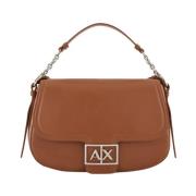 Armani Exchange Axelväska med metalllogo Brun Brown, Dam