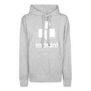 Isabel Marant Étoile Logo Hoodie Gray, Dam