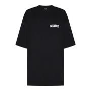 Vetements Svart Slogan Print Oversized T-shirt Black, Dam