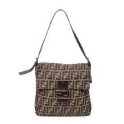 Fendi Vintage Pre-owned Canvas axelremsvskor Brown, Dam