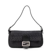 Fendi Vintage Pre-owned Canvas axelremsvskor Black, Dam