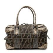 Fendi Vintage Pre-owned Canvas axelremsvskor Black, Dam