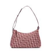 Dior Vintage Pre-owned Canvas axelremsvskor Red, Dam