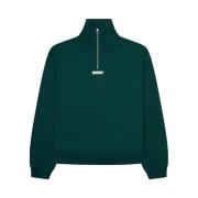 Woodbird Stilig Half Zip Sweatshirt Green, Herr