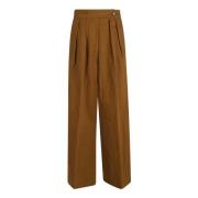 Dries Van Noten Neutrala byxor för kvinnor Aw24 Brown, Dam