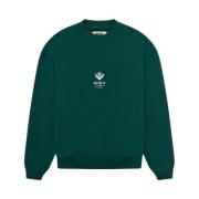 Woodbird Globe Crewneck Sweatshirt Green, Herr