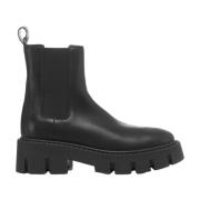 Copenhagen Shoes Svarta Läder Chelsea Ankelboots Aw23 Black, Dam