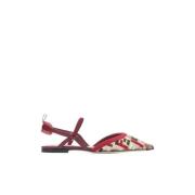 Fendi Svarta Colibri Slingback Flats Multicolor, Dam