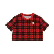 Nike Plaid University Red Dam Tee Red, Dam