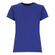 Ralph Lauren Blå bomulls-T-shirt med ikonisk ponny Blue, Dam