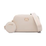 Twinset Beige Cross Body Väska med Pebbled Textur Beige, Dam