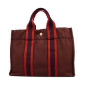 Hermès Vintage Pre-owned Canvas totevskor Red, Dam