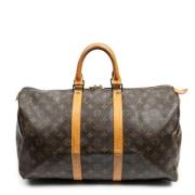 Louis Vuitton Vintage Pre-owned Belagd canvas handvskor Brown, Dam