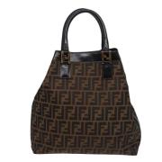 Fendi Vintage Pre-owned Canvas handvskor Brown, Dam