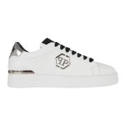 Philipp Plein Svarta Sneakers för Män White, Herr