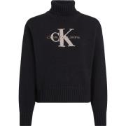 Calvin Klein Chenille High Neck Sweater Svart Black, Dam