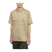 Dickies Kortärmad arbets skjorta Beige, Herr