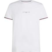 Tommy Hilfiger Avslappnad Stil Vit T-shirt med Kontrasterande Detaljer...