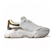 Dolce & Gabbana Lyxiga Guld Accent Sneakers White, Herr