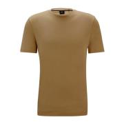 Hugo Boss Bomull T-shirt med Gummilogo Thompson Beige, Herr