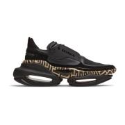 Balmain Låga B-Bold sneakers i läder och tryckt monogrammocka Black, H...