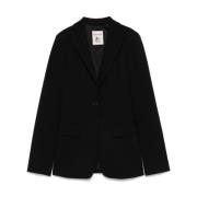 Semicouture Elegant Svart Blazer med Peak Revers Black, Dam