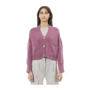 Alpha Studio Elegant Cardigan med knappar Pink, Dam