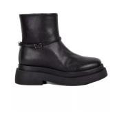 Loriblu Svarta Läder Ankelboots Black, Dam