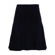 Norma Kamali Navy Blue Stretch-Jersey Kjol Blue, Dam