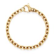 Nialaya Men's Gold 6mm Cable Chain Bracelet Yellow, Herr