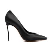 Casadei Svarta Blade Twenties Läderskor Black, Dam