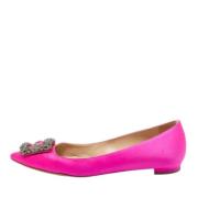 Manolo Blahnik Pre-owned Pre-owned Satin lgskor Pink, Dam